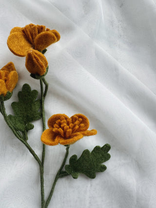 Orange Dogwood Felt Flowers