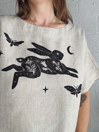Running Rabbit Top | Natural Linen