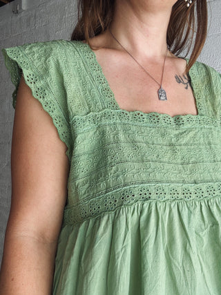 Cotton Nightgown | Shades of Green