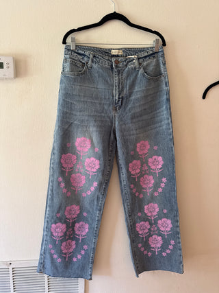 Oliver Logan jeans with pink print