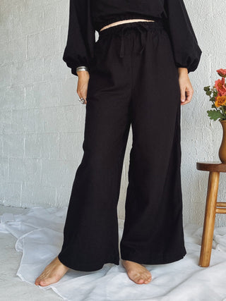 Wide Leg Pants | Silk Noil