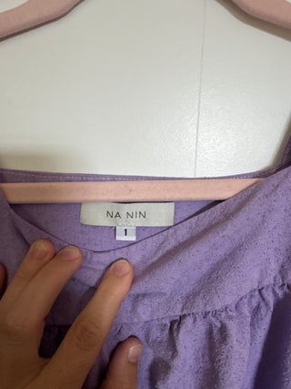 Raw silk house dress - lavender