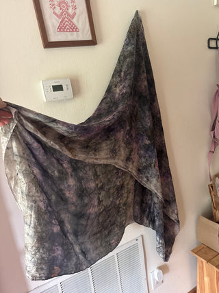 X-long botanically dyed silk scarf