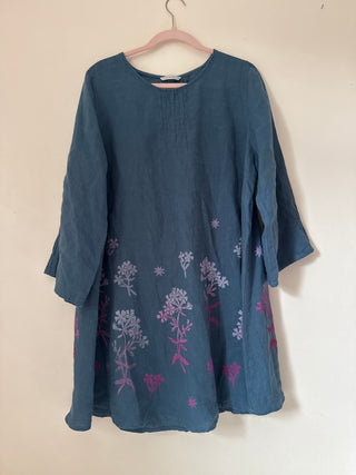 Mini Dress | Blue Linen