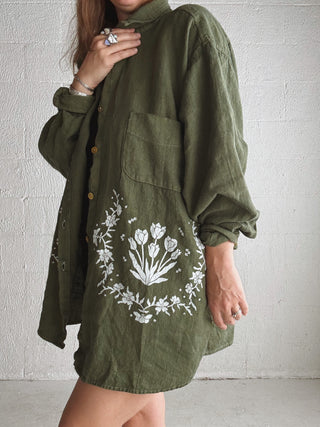 The Tulip Artist's Shirt | Dark Green