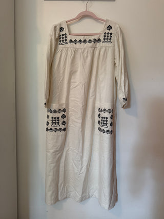 Flower Daughter Dress | Raw Silk + black