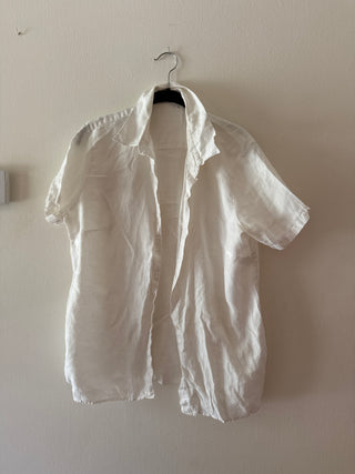 Vintage linen button up white