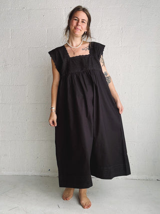 Everyday Cotton Gown | Noir