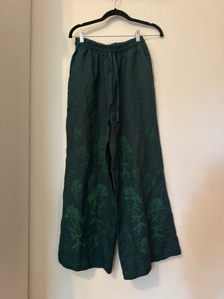 Linen Pants | emerald green