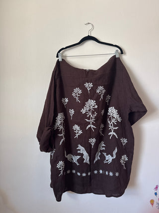 Chocolate Brown Coyote Button-Up