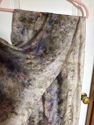 Long botanically dyed silk scarf