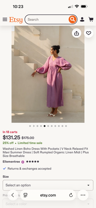 Elementree linen dress size medium
