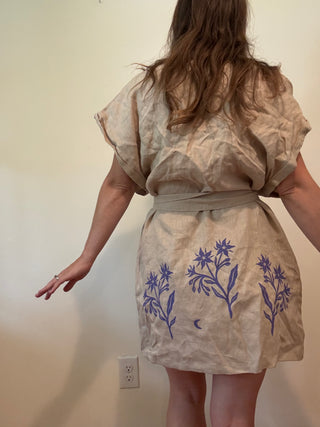 Linen Kimono Wrap | Beige + Borage