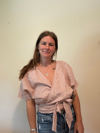 Wrap Top | Rose Linen