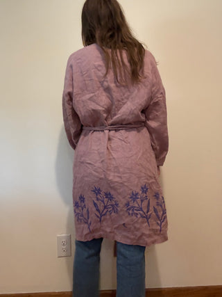 Imperfect Linen Robe | Mauve + Borage