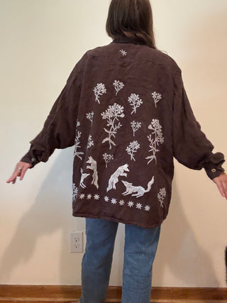 Secondhand Linen Artist's Shirt | Chocolate + Coyote