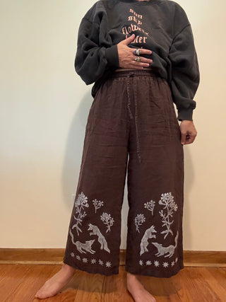 Secondhand Linen Pants | Chocolate + Coyote