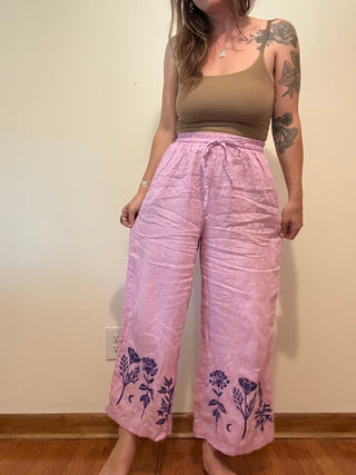 Secondhand Linen Pants | Bright Lilac