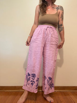 Secondhand Linen Pants | Bright Lilac