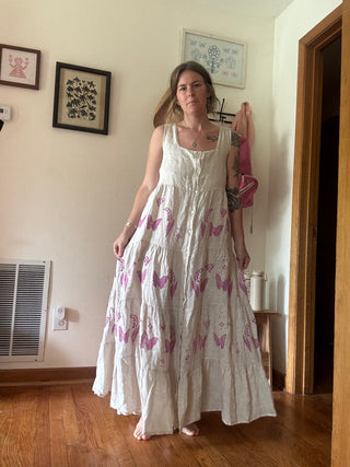 Lily of the Valley Dress in Pink Ink | Linen