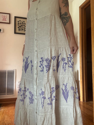 Herbal Dress in Lavender Ink | Linen