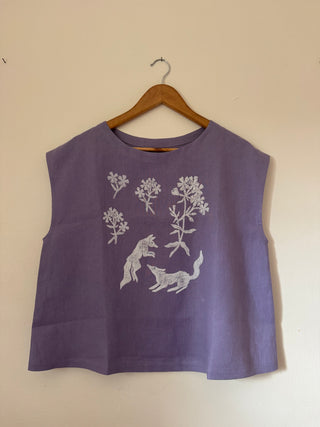 Prairie Wolf Linen Top