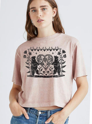 Misha Bear Tee | Dust Pink